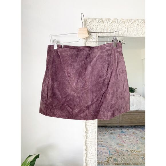 Blank NYC 100% Leather Suede Zipper Mini Skirt - Picture 6 of 8